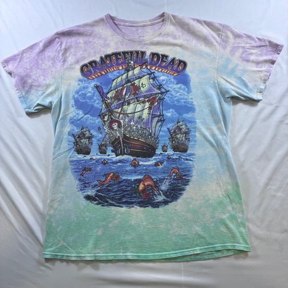 Liquid Blue Other - VTG 2001 Grateful Dead Ship of Fools Tie Dye Shirt Liquid Blue Distressed Large